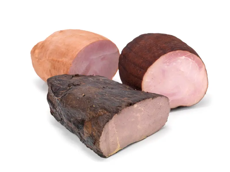 Different types of whole deli meats