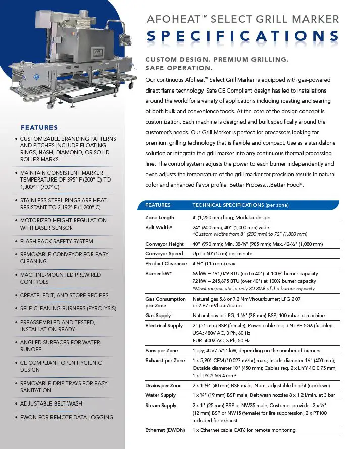 Thumbnail: Afoheat Grill Marker Spec Sheets