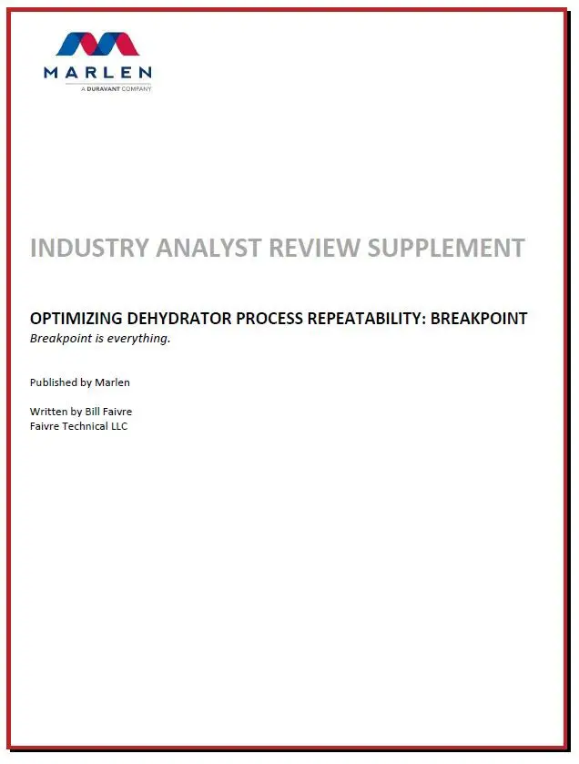 Thumbnail: Industry Analyst Review Supplement - Optimizing Dehydrator Process Repeatability - Breakpoint