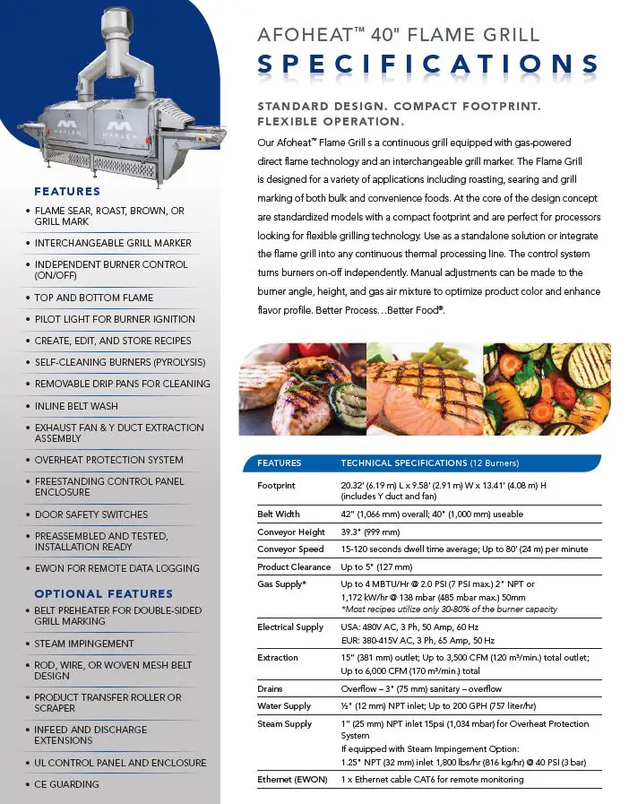 Thumbnail: Afoheat 40-inch Flame Grill Spec Sheet