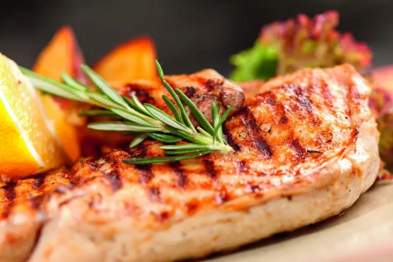Pork chop with grill marks