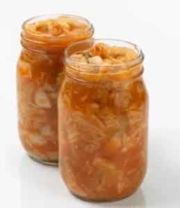 Chicken noodle soup in a mason jar image