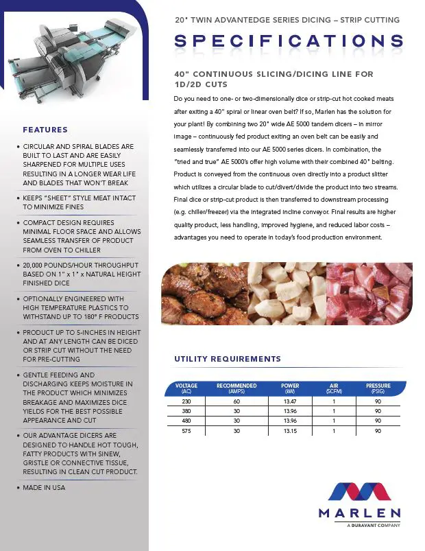 Thumbnail: AE 20-inch Twin Dicer Spec Sheet