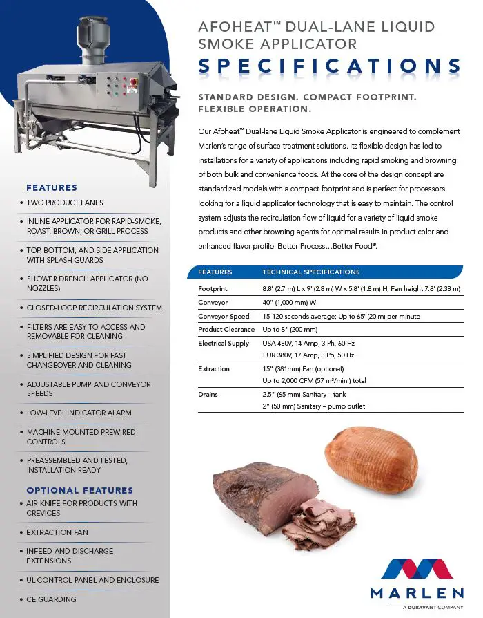 Thumbnail: Afoheat Dual-Lane Liquid Smoke Applicator Spec Sheet
