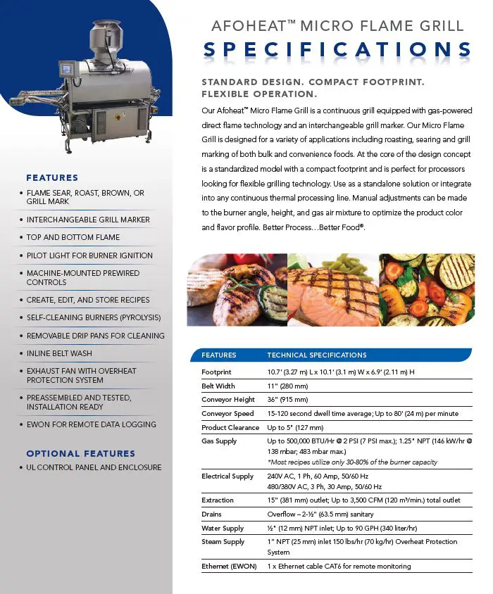 Thumbnail: Afoheat Micro Flame Grill Spec Sheet