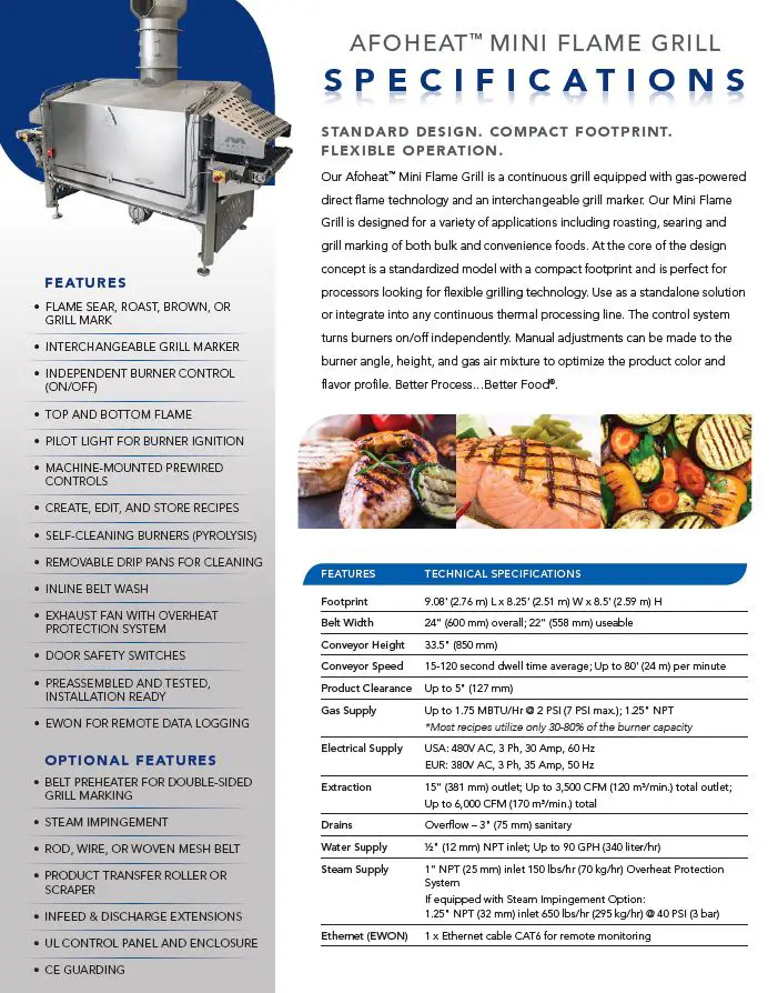Thumbnail: Afoheat Mini Flame Grill Spec Sheet