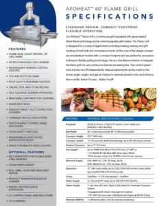 Thumbnail: Afoheat 40-inch Flame Grill Spec Sheet