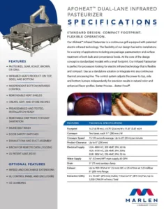 Thumbnail: Afoheat Dual-Lane Infrared Pasteurizer Spec Sheet