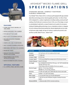 Thumbnail: Afoheat Micro Flame Grill Spec Sheet