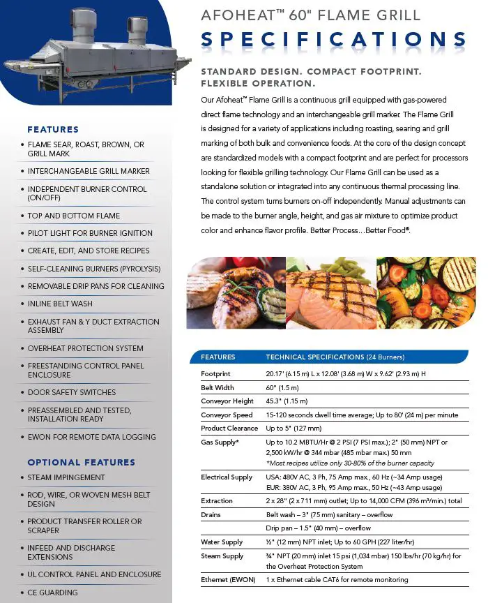 Thumbnail: Afoheat 60-inch Flame Grill Spec Sheet