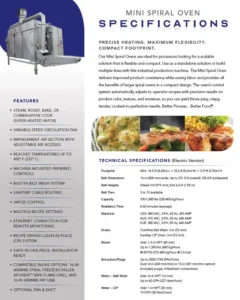 Thumbnail: Mini Spiral Oven Spec Sheet