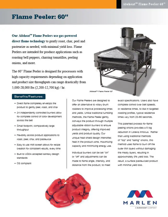 Thumbnail: Afoheat Flame Peeler 60-inch brochure