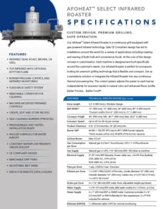 Thumbnail: Afoheat Select Infrared Roaster Spec Sheet