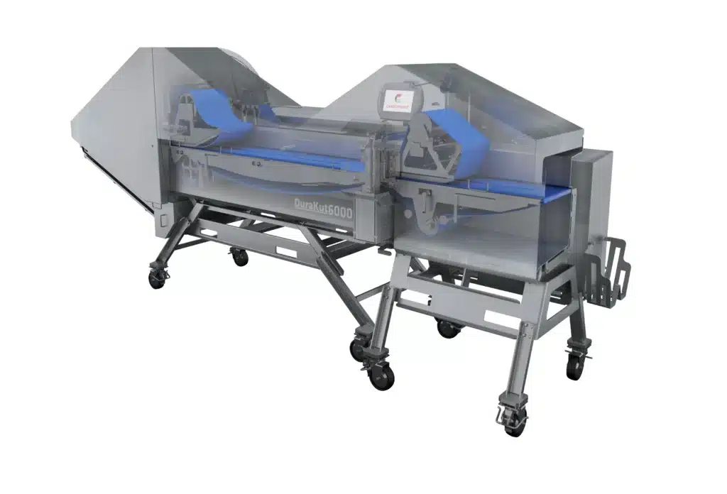Rendering of a DuraKut 6000 hooked to a Horizontal Slicer